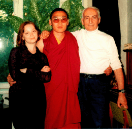 Вместе с ламой из Тувы Кувискалом и учителем Севьяном Вайнштейном. Квартира Севьяна Вайнштейна, 1998 год.